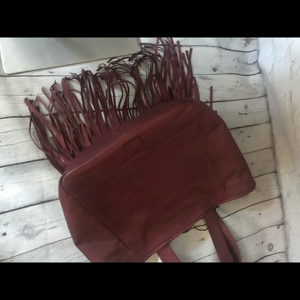 FRYE Vivian Leather Fringe Tote Bag - Picture 4 of 9